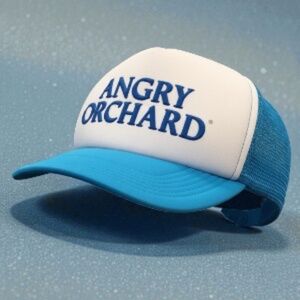 Angry Orchard Blue and White Trucker Hat